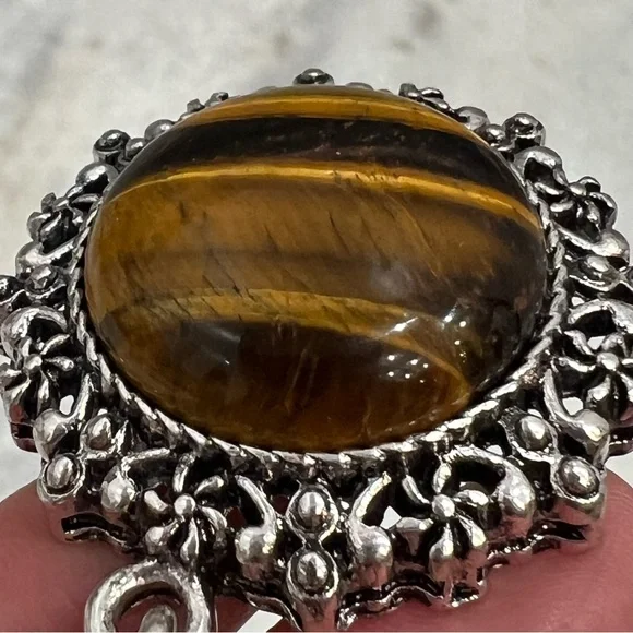 Tiger’s Eye Silver Drop 22-24” Necklace